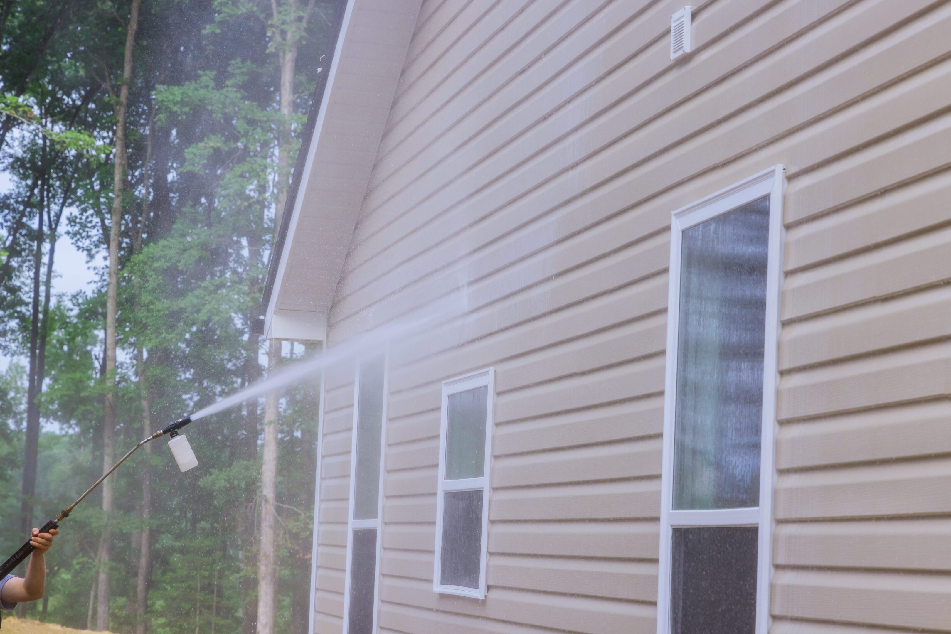 Man cleaning windows