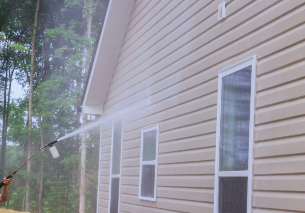 Man cleaning windows
